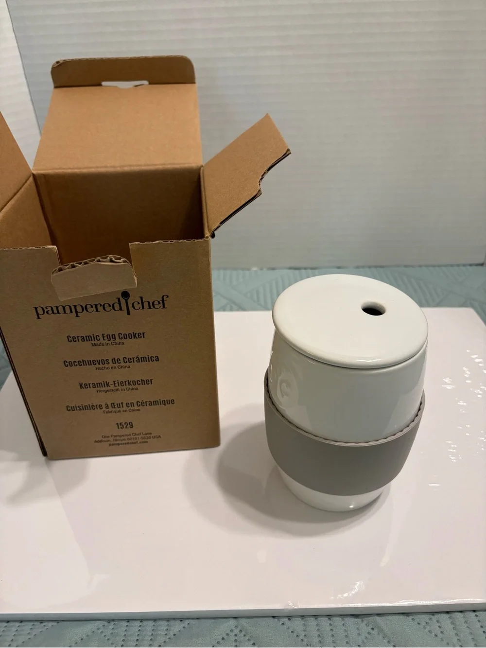 Pampered Chef Ceramic Egg Cooker 1529 For Microwave New Opened Box